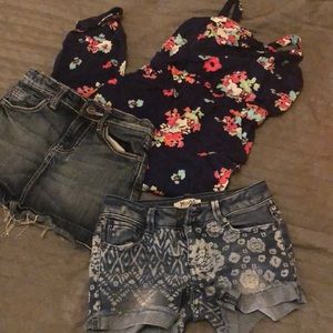 Little girls size 6 jumper skirts and shorts